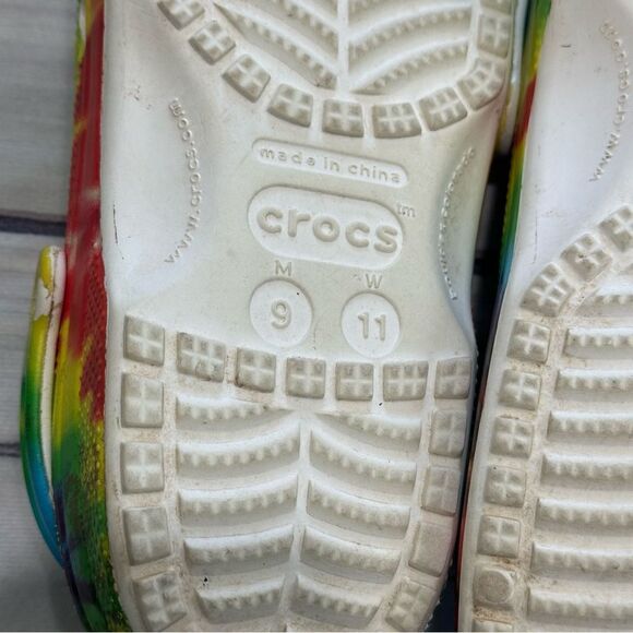 Crocs Classic Adult Rainbow Tye Dye Clogs Sandals Women Size 11 Men Size 9 - Picture 8 of 9